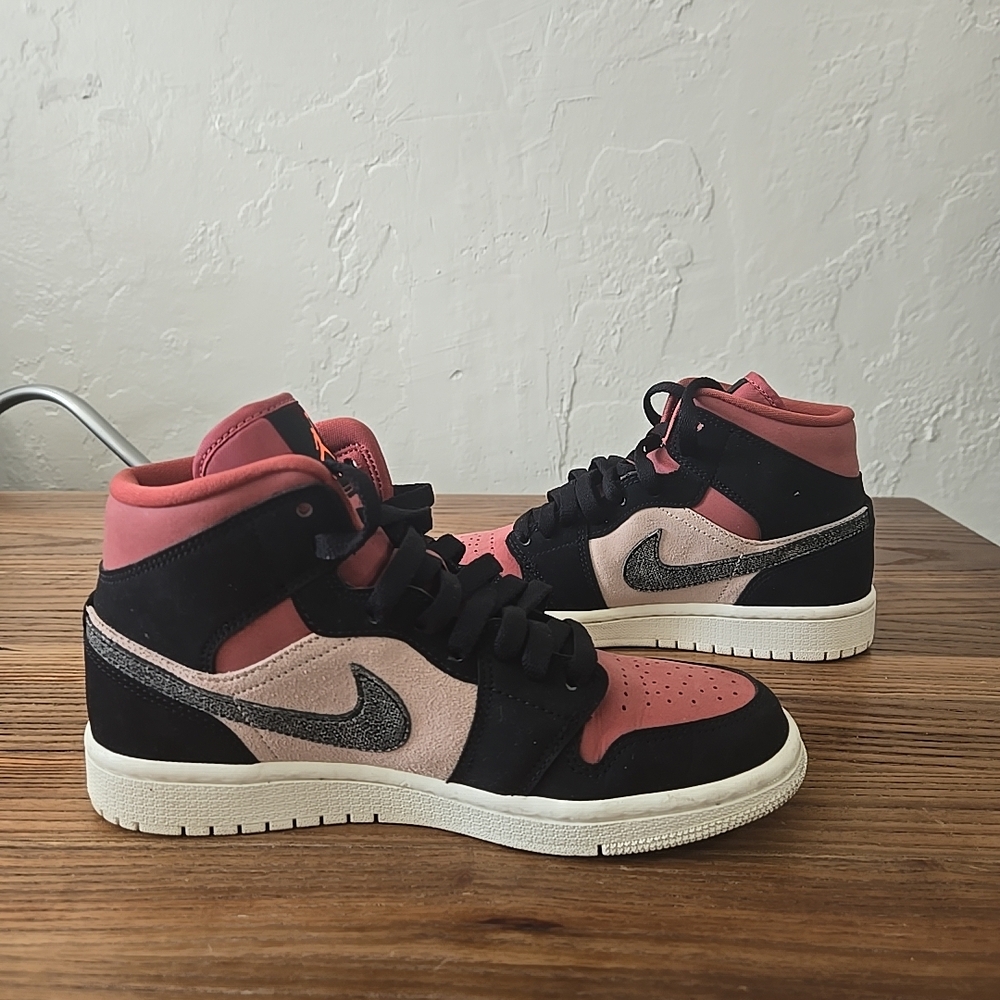 Jordan Women's Black and Pink Sneakers - Picture 4 of 12